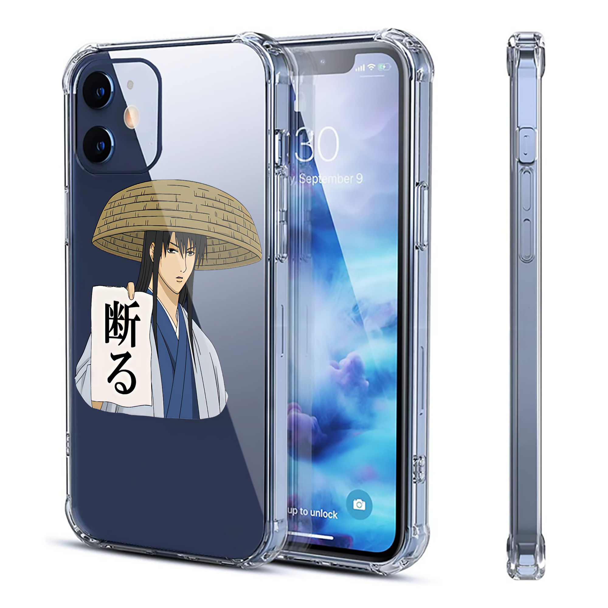 （画像用） ぎんたま 坂田銀時（さかたぎんとき） 神楽 志村新八（しむら しんぱち） GINTAMA Sakata Gintoki Kagura Shimura Shinpachi 【iPhone 12シリーズ対応】透明スマホケース（クリアソフトケース）